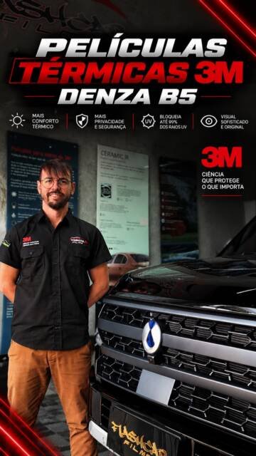 Privacidade, conforto térmico e visibilidade na medida certa para esse Denza B5! 🖤🚘

Nesse projeto, o proprietário queria mais privacidade, principalmente na parte traseira, mas sem comprometer a visibilidade de dentro para fora.

Como o Denza B5 já possui os vidros traseiros com tonalidade fumê de fábrica, escolhemos uma combinação estratégica de películas 3M:

☀️ 3M Ceramic VLT 50 no para-brisa: conforto térmico com uma tonalidade mais clara, preservando a visibilidade durante a condução.

🖤 3M Color Stable VLT 15 nas laterais: mais privacidade e um visual elegante. Nos vidros traseiros, a combinação com o fumê original proporciona um resultado ainda mais escuro visto de fora.

O resultado é exatamente o que buscamos em cada projeto: um carro mais reservado por fora, confortável e com boa visibilidade por dentro.

Porque escolher uma película não é simplesmente decidir o quanto você quer escurecer os vidros. É encontrar o equilíbrio entre tecnologia, tonalidade e a necessidade de cada cliente.

📍 Flashcar Films 3M | Botucatu-SP
🏆 Aplicador autorizado 3M

Escuro por fora. Claro por dentro. Tecnologia 3M para quem exige mais.
.
.
.
.
.
.
#aplicadorautorizado3m #3m #películaautomotiva